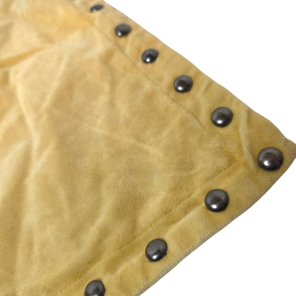 West Elm Mustard Yellow‎ Cotton Velvet Studded 20x20 Square Pillow Cover